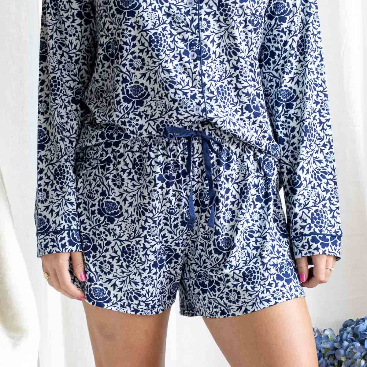 Kaolin Sleep Shorts Ice/Royal