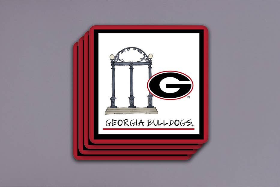 MAGNOLIA LANE - UGA 4pc Coaster Set