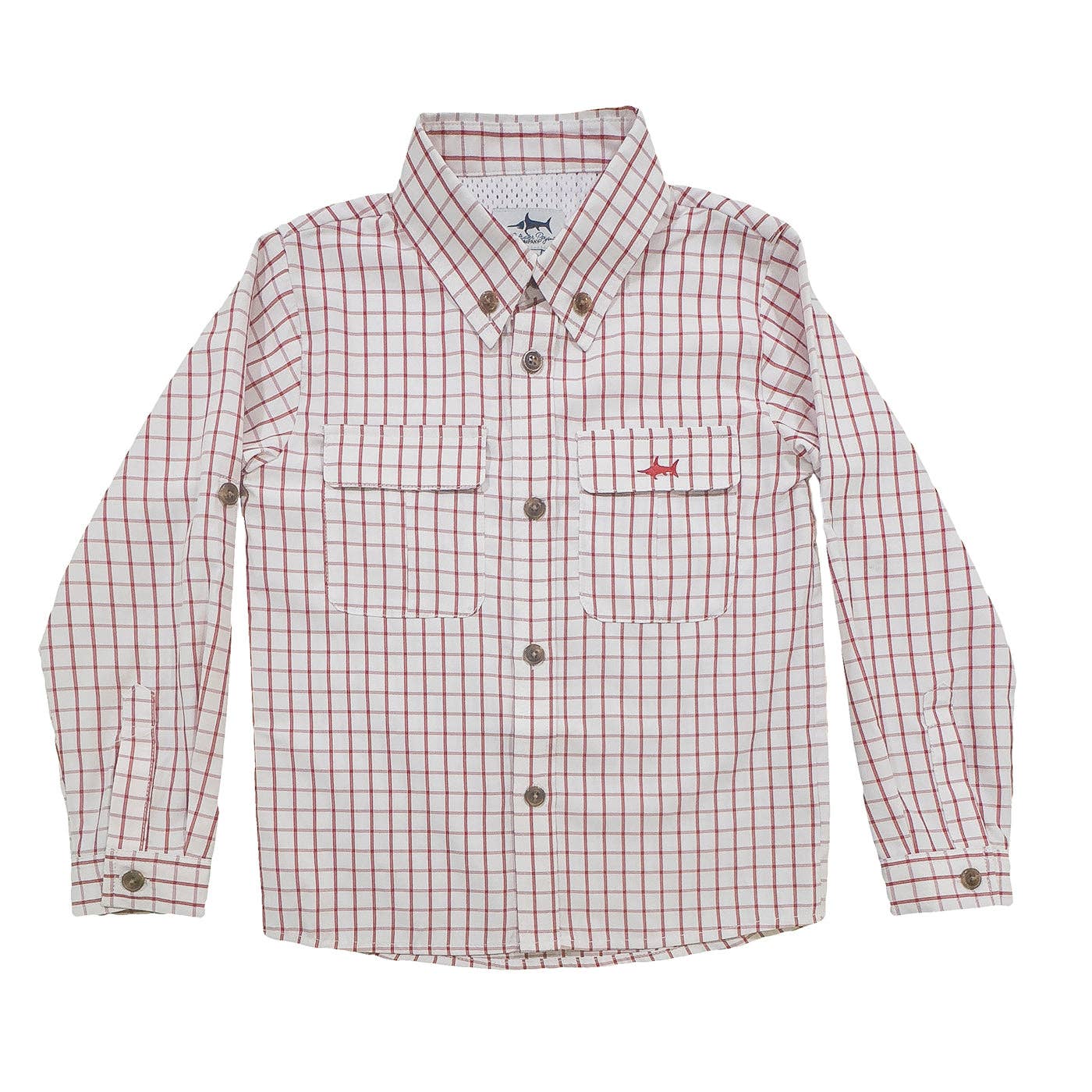 Saltwater Boys Company - Flagler Boys Fishing Shirt - Red Plaid
