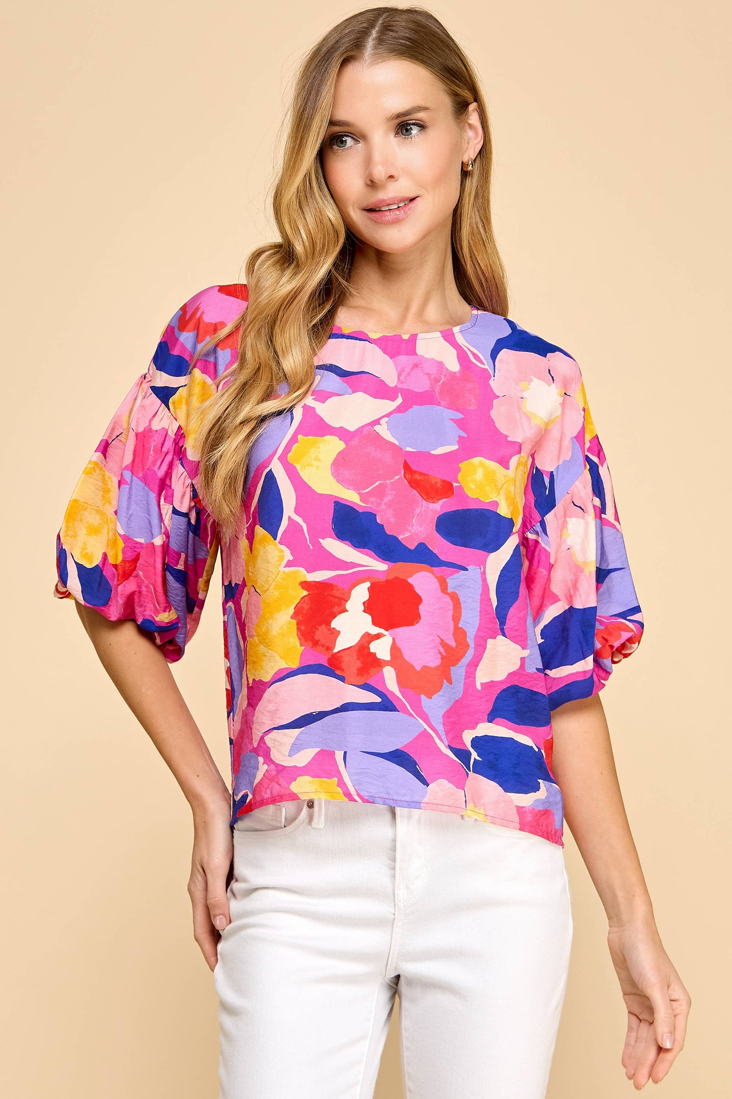 Print Dropped Shoulder Design Top