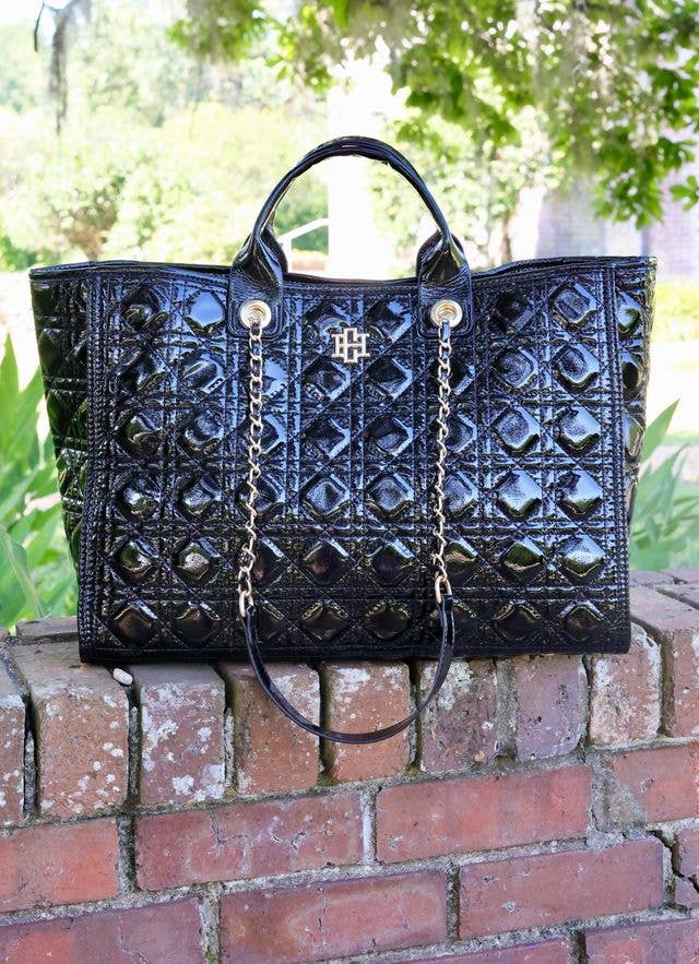Caroline Hill - Melissa Tote Bag BLACK PATENT LQ