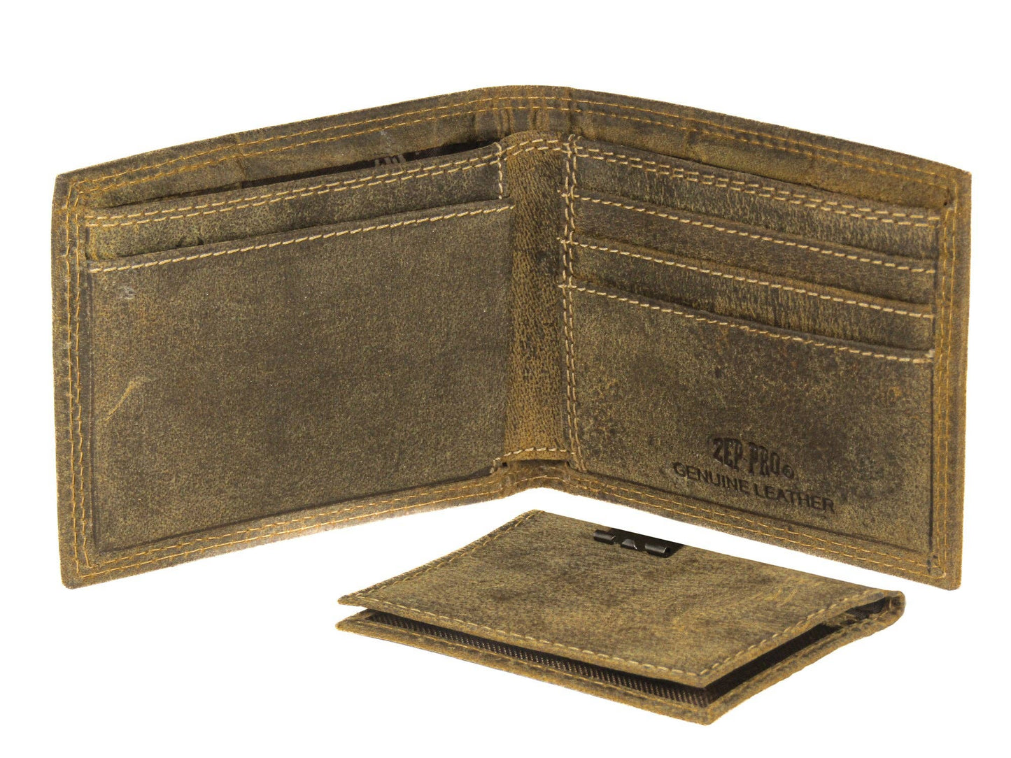 Zep-Pro - Buck Vintage Tan Leather Bifold Wallet