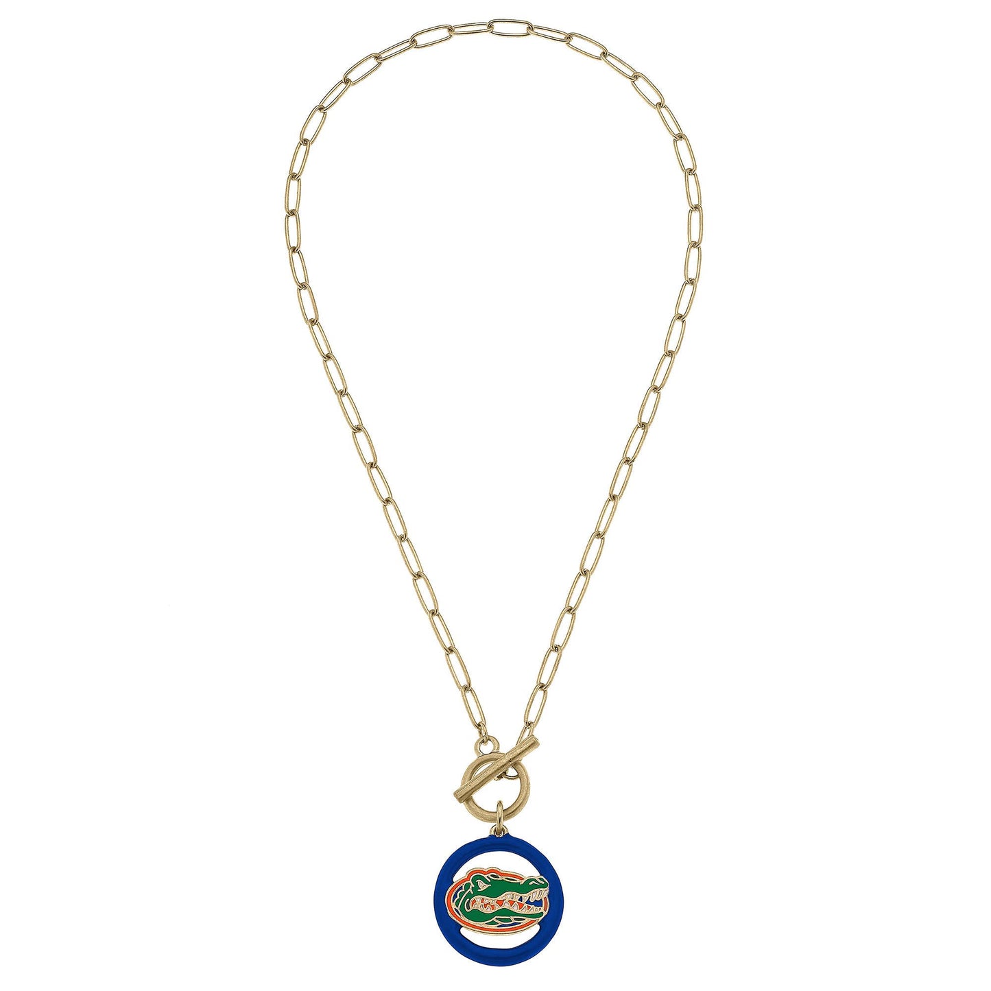 Canvas Style - Florida Gators Logo Enamel T-Bar Necklace
