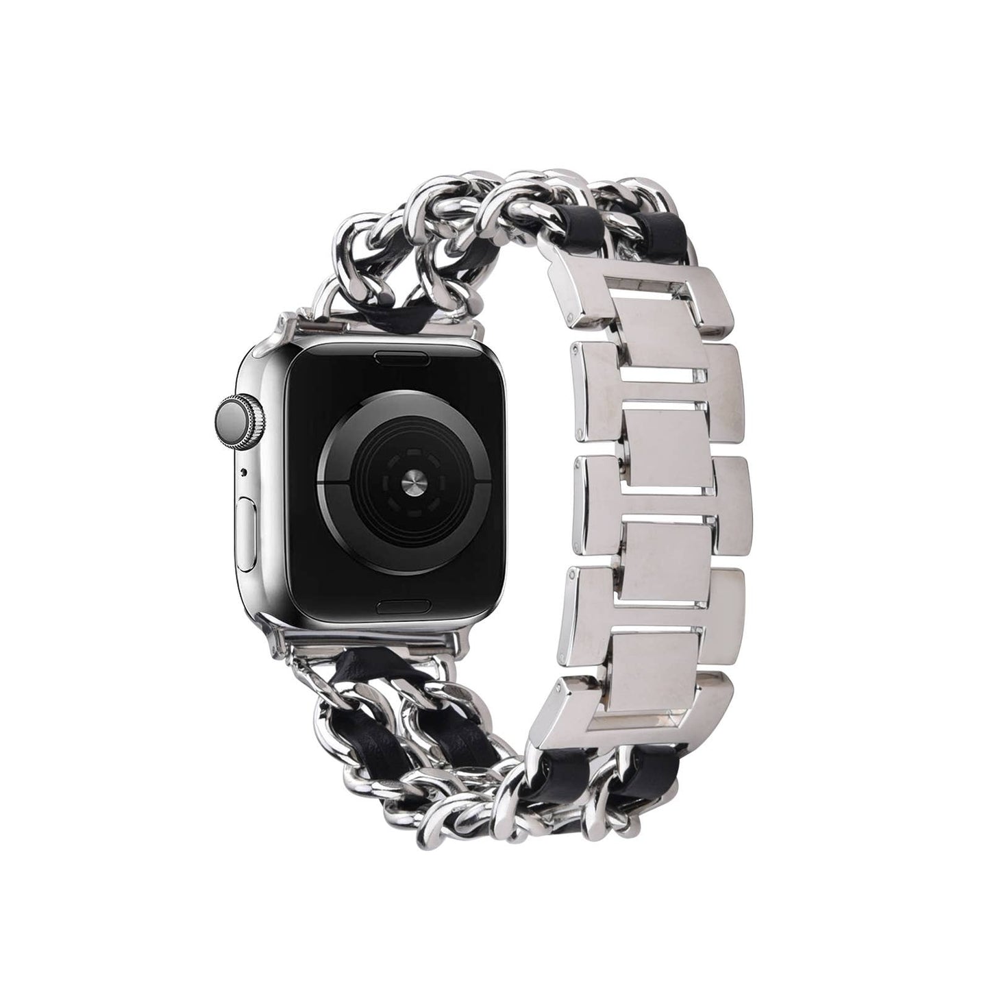 Braided Chain & Leather Apple Watch Band