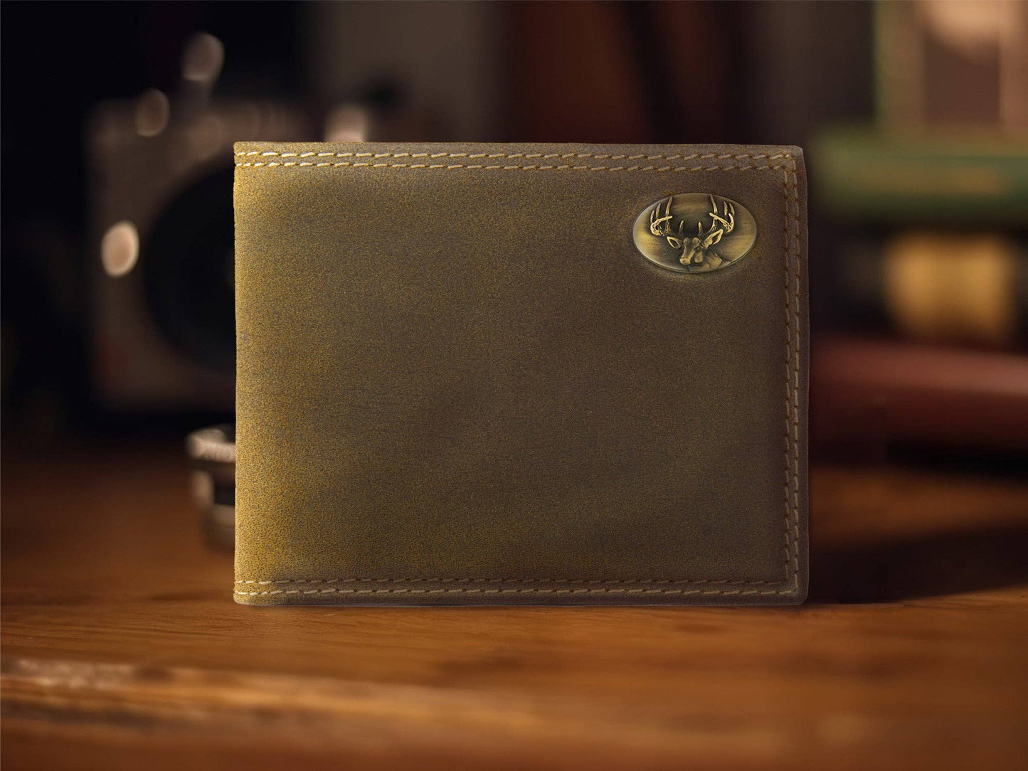 Zep-Pro - Buck Vintage Tan Leather Bifold Wallet