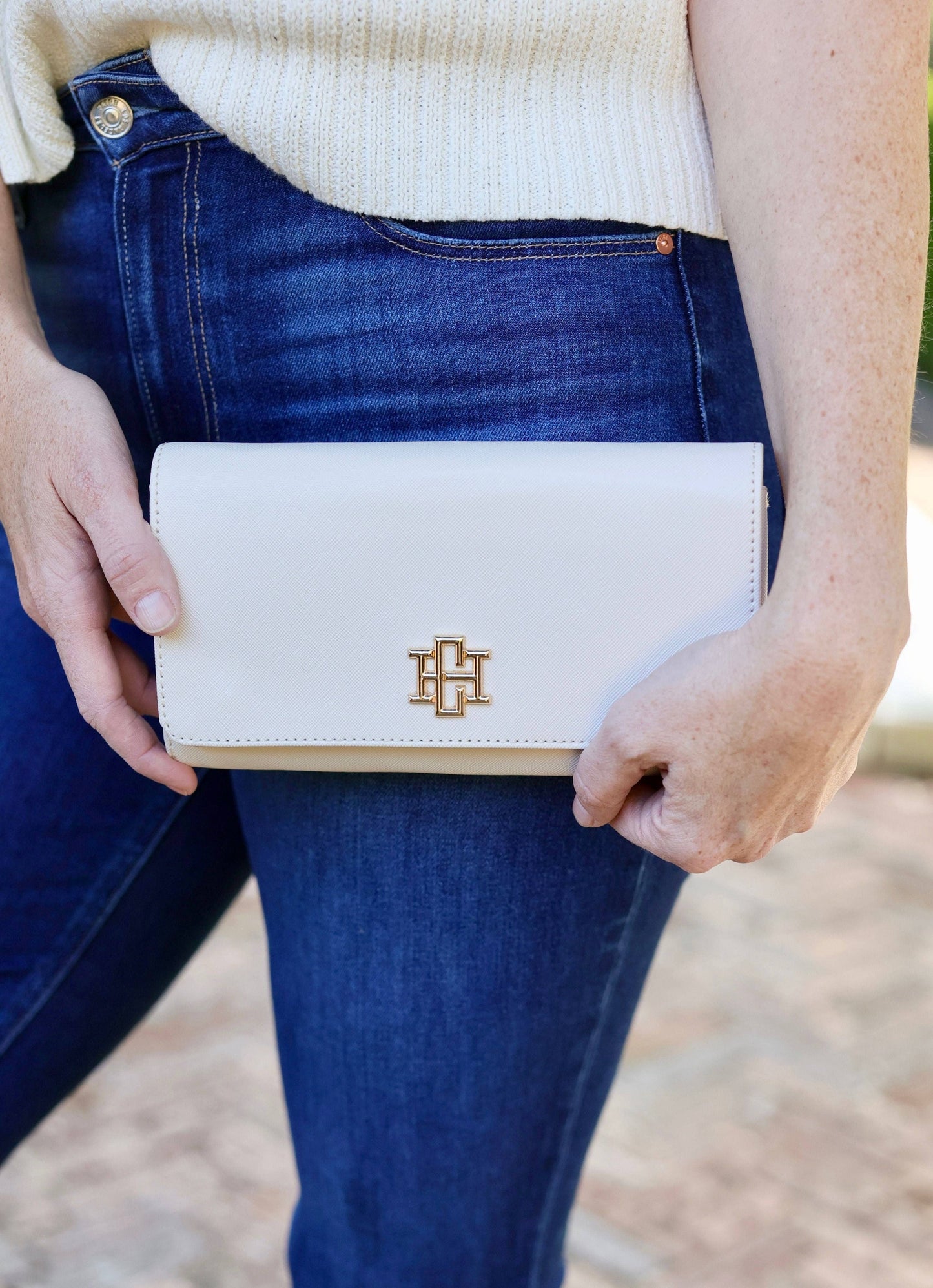Caroline Hill - Wren Wallet Crossbody CREAM