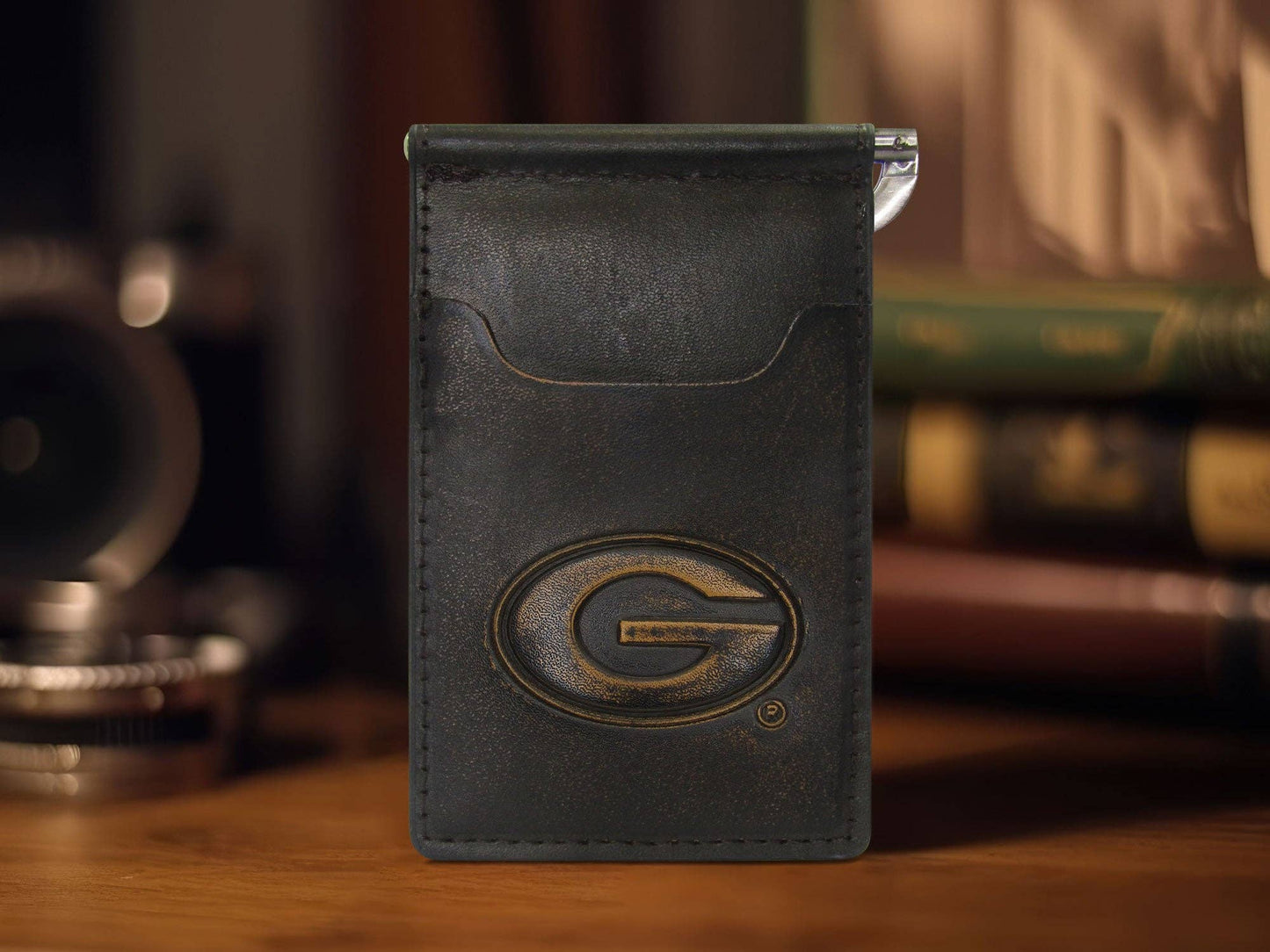 Zep-Pro - Georgia Bulldogs Burnished Leather Front Pocket Clip Wallet