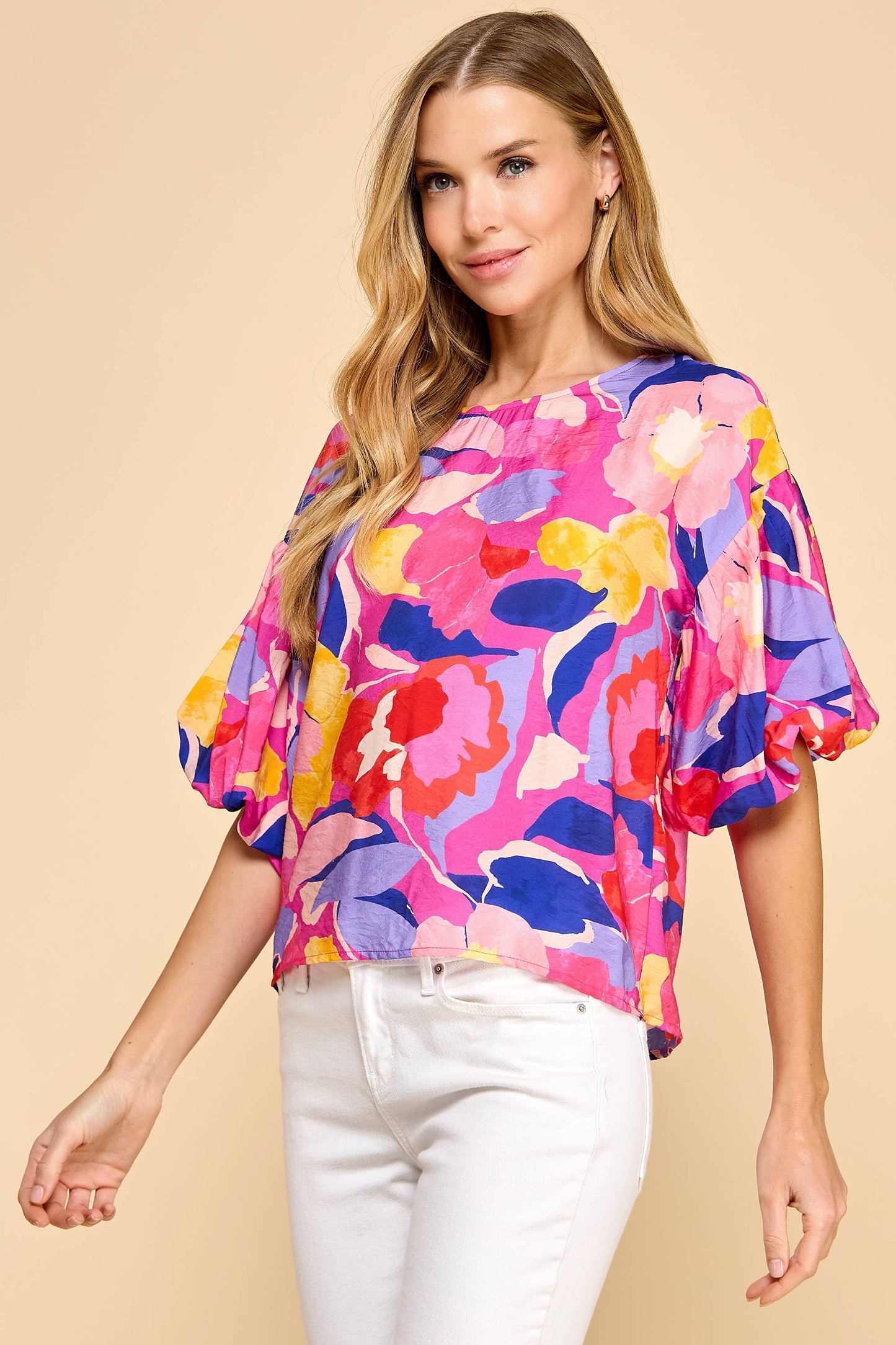 Print Dropped Shoulder Design Top