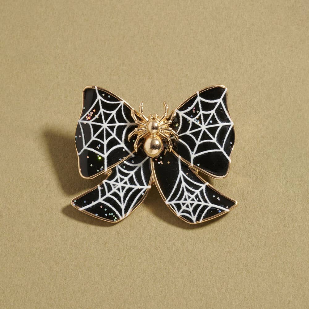 Halloween Spider Bow Pin Brooch