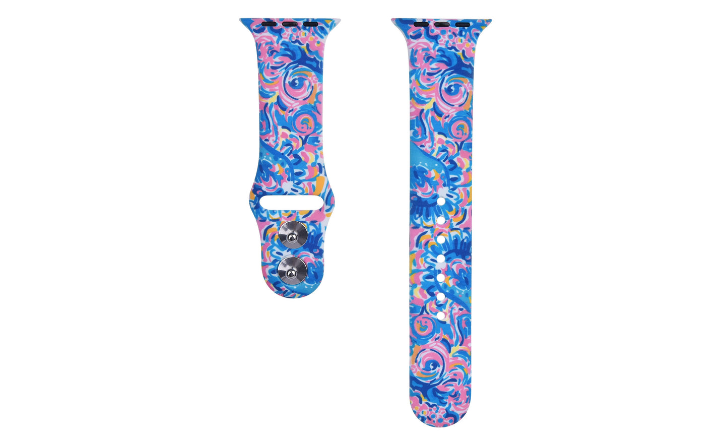 Pink Swirly Printed Silicone Bands Apple Watch