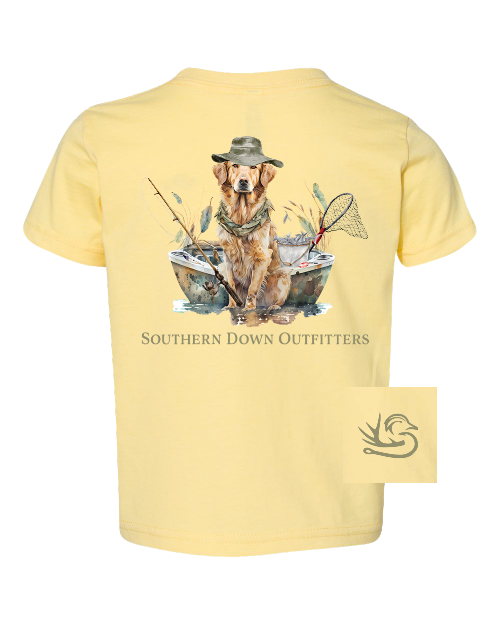 Southern Down Outfitters - Dog in Boat Toddler Tee (Color is Butter)