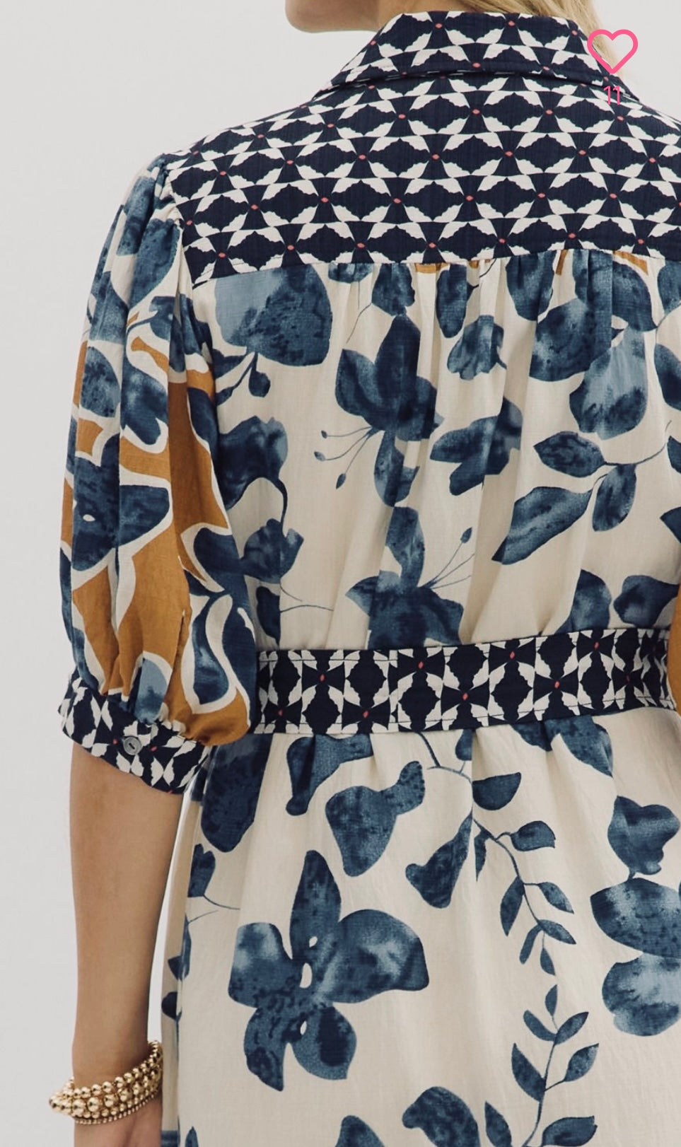 Abstract contrast midi dress