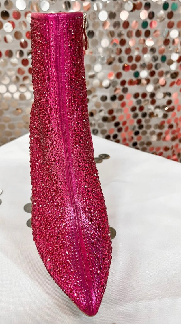 “Dripping in rhinestones” pink booties