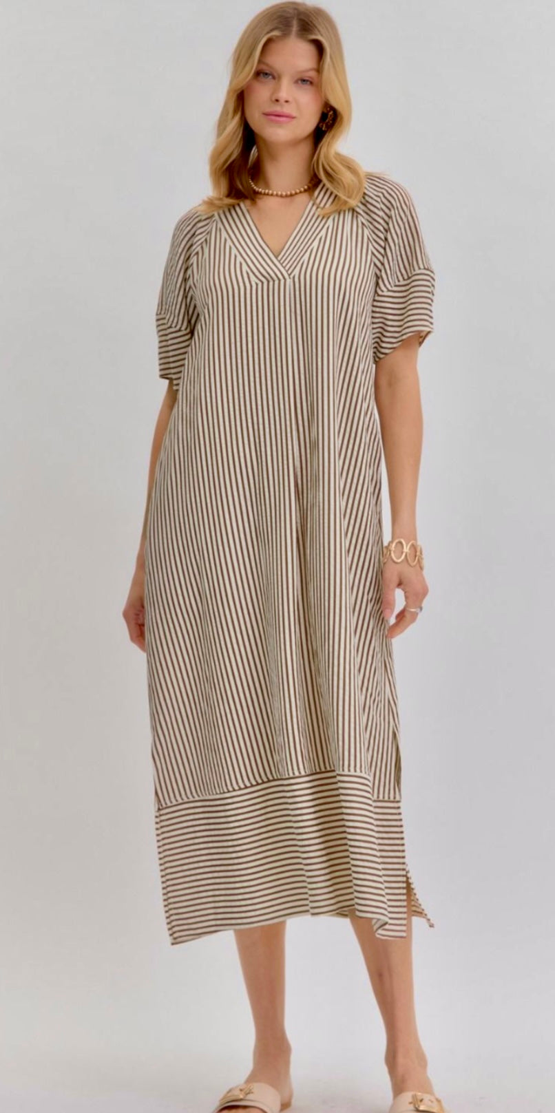Striped midi dress