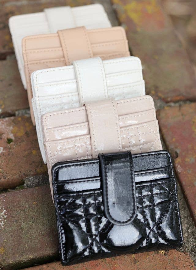 Caroline Hill - Tate Card Holder Wallet BLACK PATENT LQ