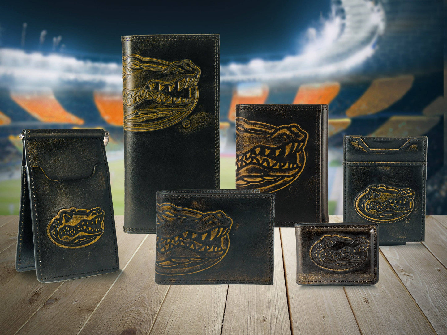 Zep-Pro - Florida Gators Burnished Leather Front Pocket Clip Wallet