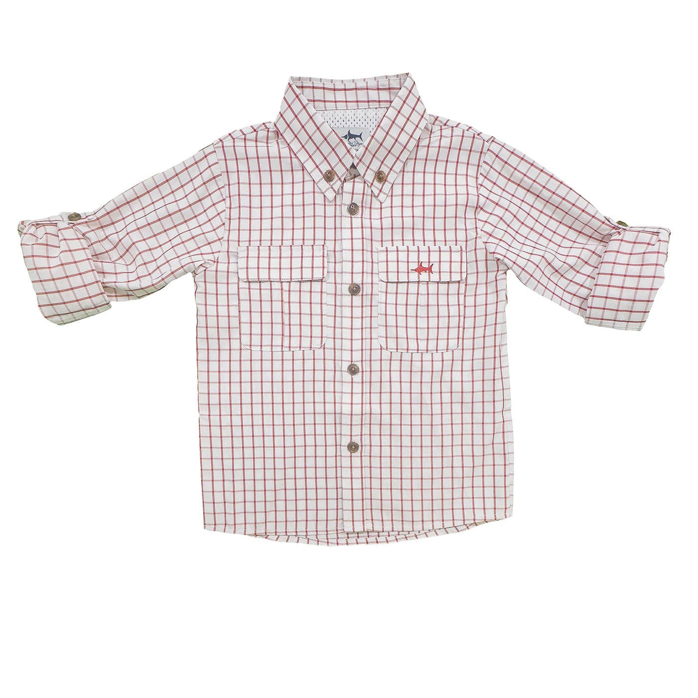 Saltwater Boys Company - Flagler Boys Fishing Shirt - Red Plaid