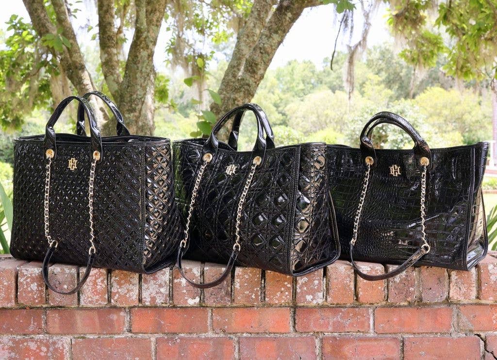 Caroline Hill - Melissa Tote Bag BLACK PATENT LQ