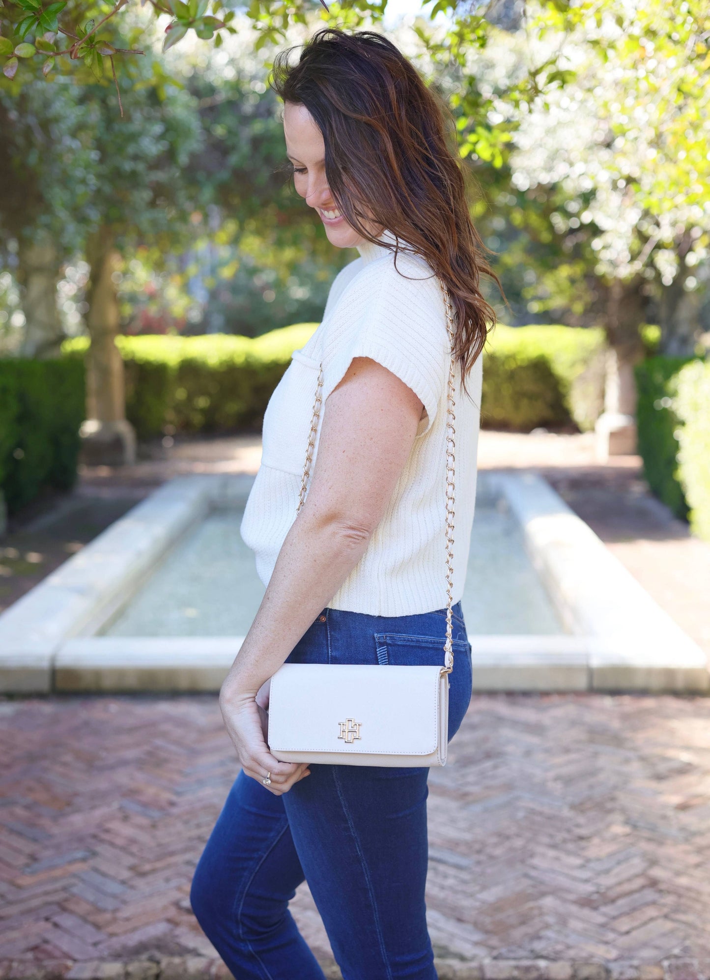 Caroline Hill - Wren Wallet Crossbody CREAM