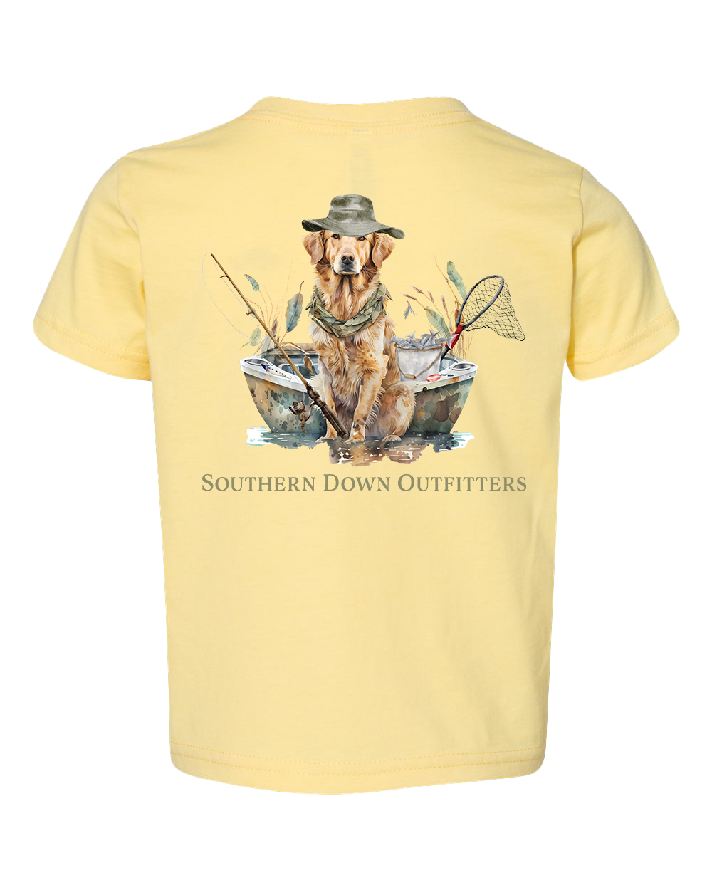 Southern Down Outfitters - Dog in Boat Toddler Tee (Color is Butter)