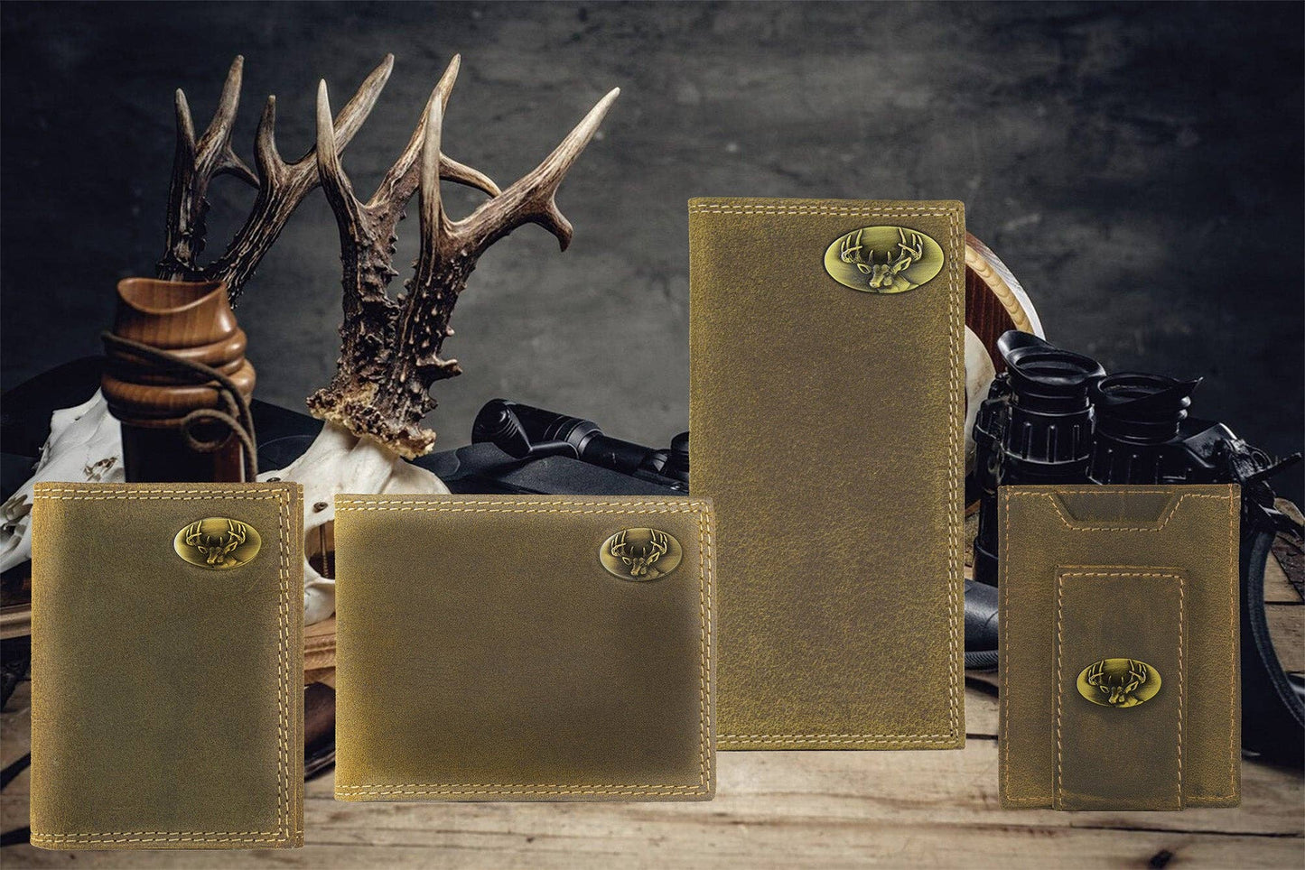 Zep-Pro - Buck Vintage Tan Leather Bifold Wallet