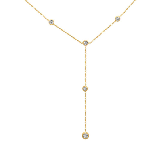 Sterling Silver Diamond By The Yard Y Necklace