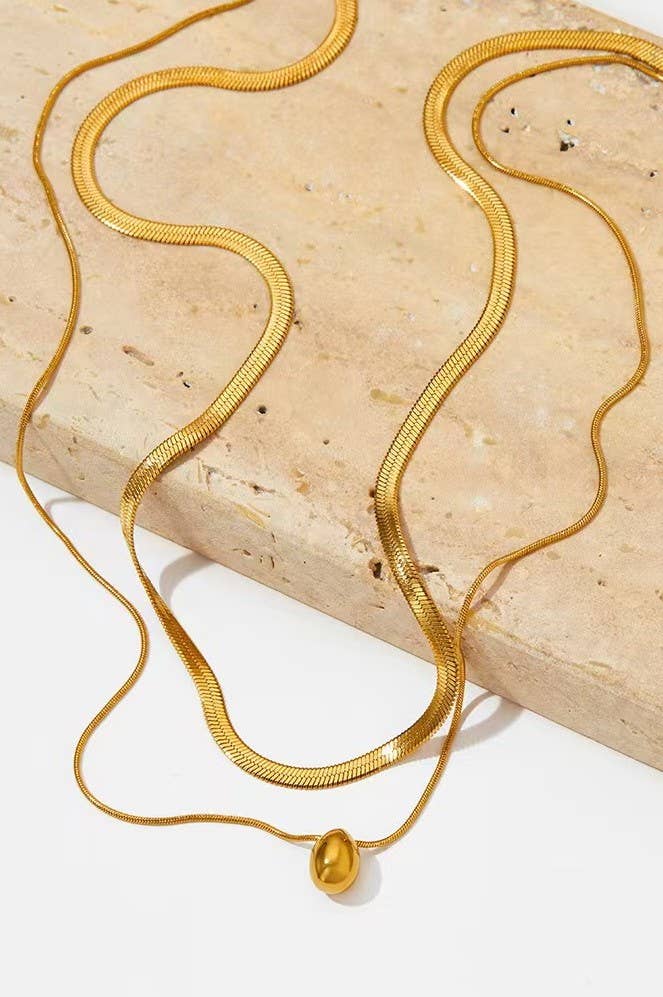 18K STAINLESS STEEL TARNISH FREE NECKLACE SET