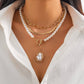 PEARL CHARM MULTILAYER PEARL GOLD MIX  NECKLACE