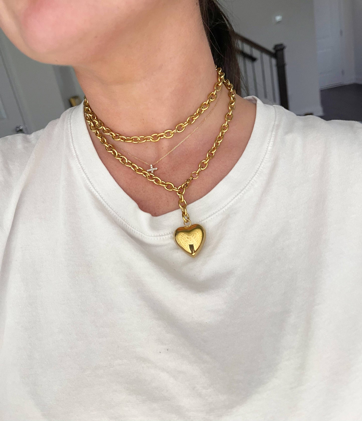 Trending Puffy Heart Chain Necklace