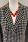 Plaid tweed blazer with pearl buttons