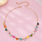 Multicolor Gemstone Link Necklace