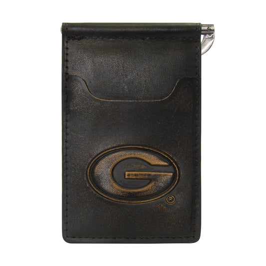 Zep-Pro - Georgia Bulldogs Burnished Leather Front Pocket Clip Wallet