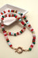 JOSSLYN by wall to wall - NATURAL STONE CHARM  SPRING CLASP BEADED NECKLACE | 40NK9467