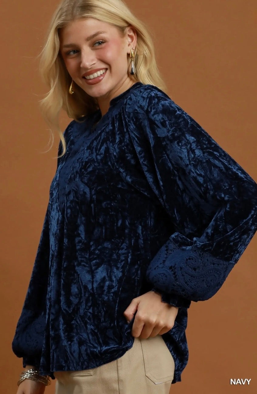 Blue Velvet Top