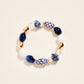 7.25 Inch Marbled Ceramic Metallic Bead Bracelet