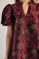 Ruffle V-Neck Puff Sleeve Mini Dress