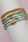 MULTI LAYER NATURAL STONE BALL CHAIN LINK BRACELET