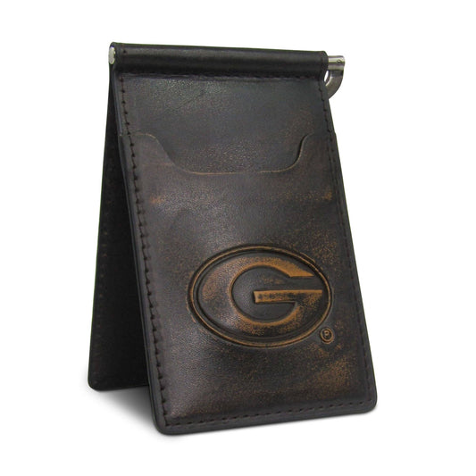 Zep-Pro - Georgia Bulldogs Burnished Leather Front Pocket Clip Wallet