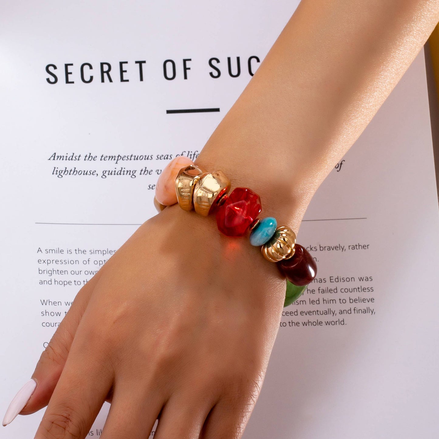 VINTAGE STATEMENT MIXED STONE BRACELET