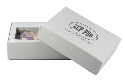 Zep-Pro - Buck Men's Old School Camo Leather Money Clip.