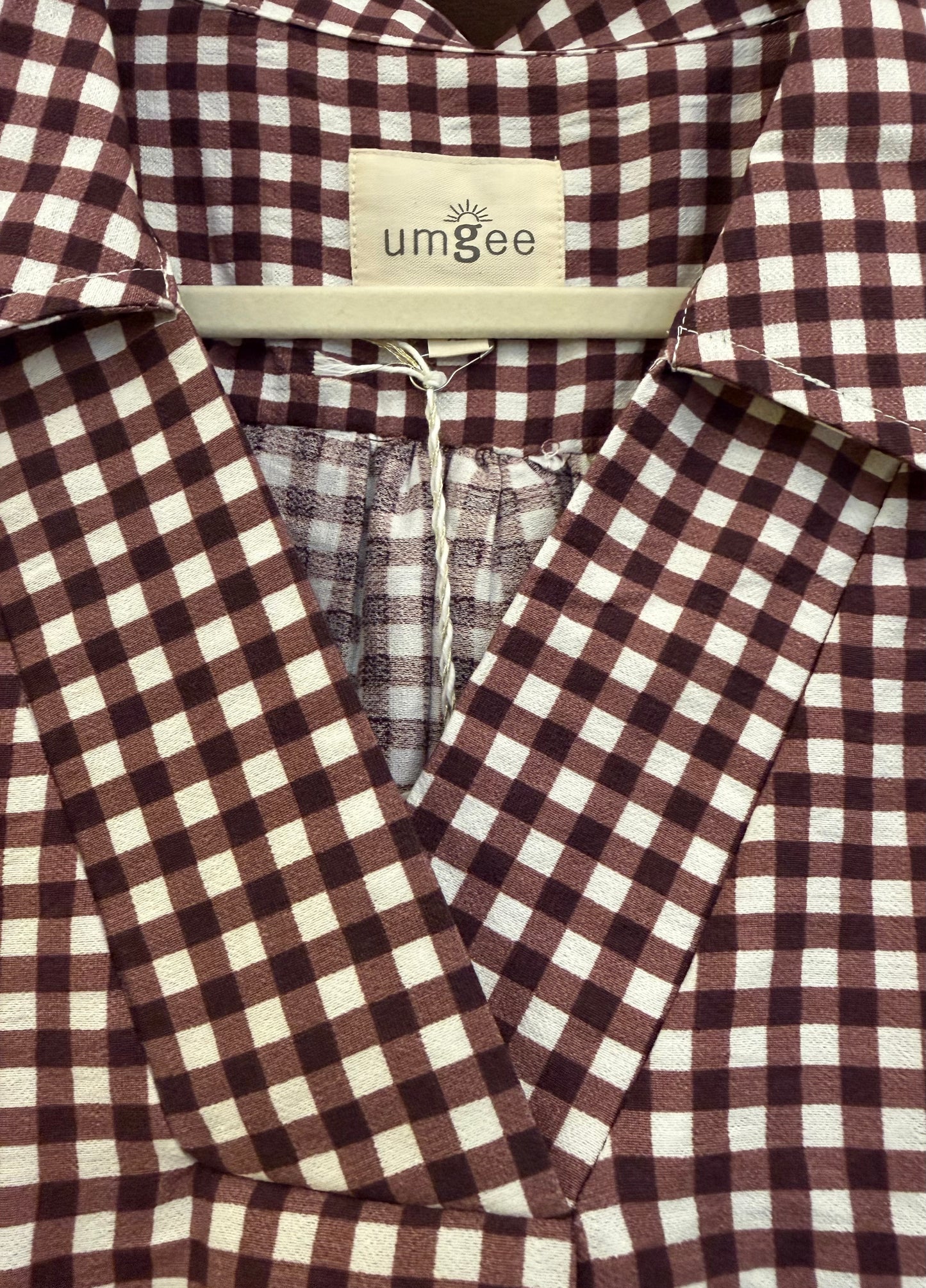 Layne Burgundy Gingham Shirt (Curvy Sizes)