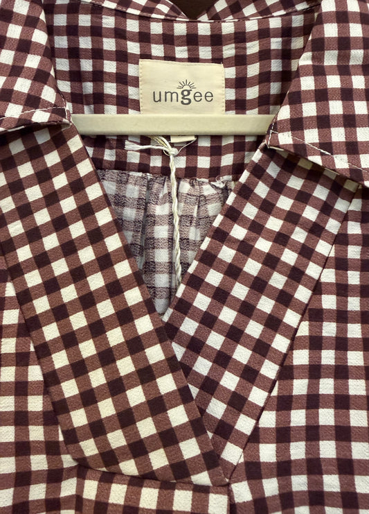 Layne Burgundy Gingham Shirt (Curvy Sizes)