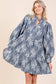 Mesh Floral Embroidered Babydoll Mini Dress