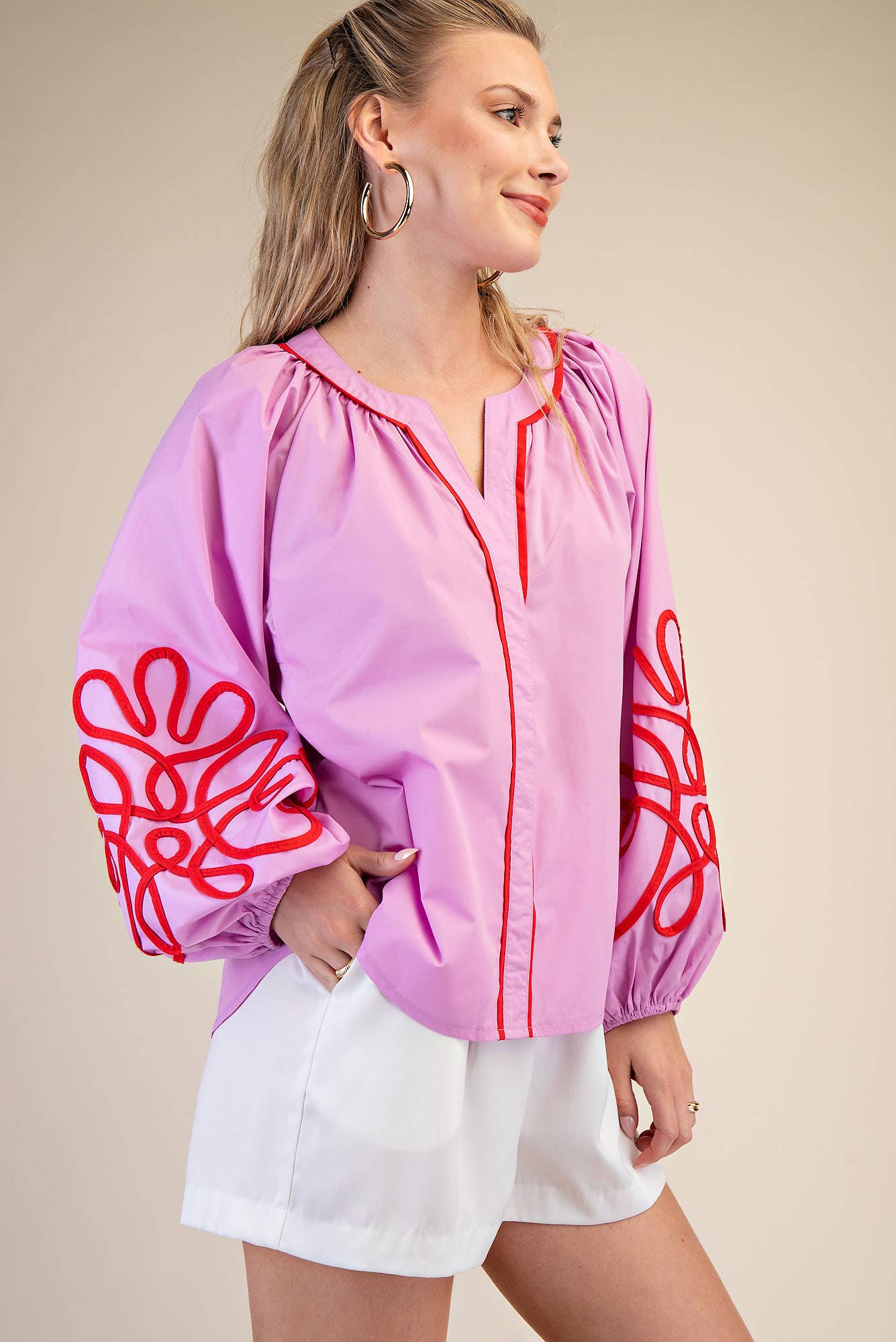 Detail Puff Sleeve Blouse