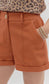 High Waist Pleated Shorts (Rust)