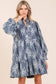 Mesh Floral Embroidered Babydoll Mini Dress