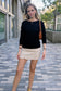 Black Sweater w/ Rolled hem detail
