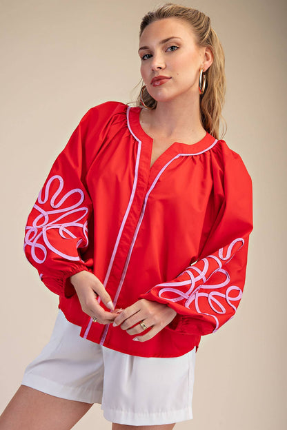 Detail Puff Sleeve Blouse
