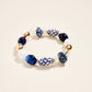 7.25 Inch Marbled Ceramic Metallic Bead Bracelet