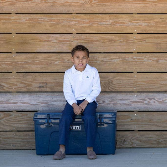 Saltwater Boys Company - SBC Signature Boys Long Sleeve Polo - White